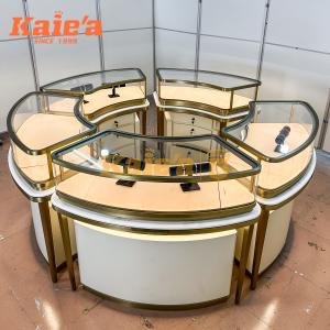 Round Stainless Steel Jewelry Kiosk Display Counter for Mall Retail