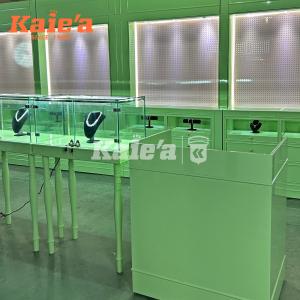 Custom Green Jewelry Display Cabinet with Modern Elegance