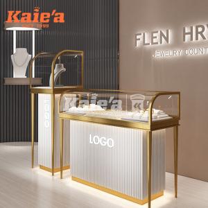 Exclusive Gold Jewelry Cabinet Custom Design for High-End Boutiques