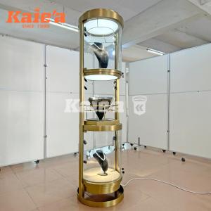 Three-Level Stainless Steel Luxury Display Tower for Jewelry Showcase
