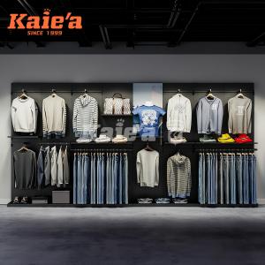 Minimalist Wall-Mounted Men’s Clothing Rack for Small Retail Spaces