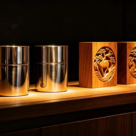 Stainless steel and wood carving