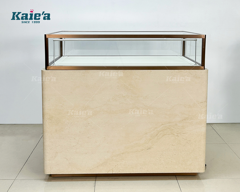 Stone-finished exquisite watch display cabinet