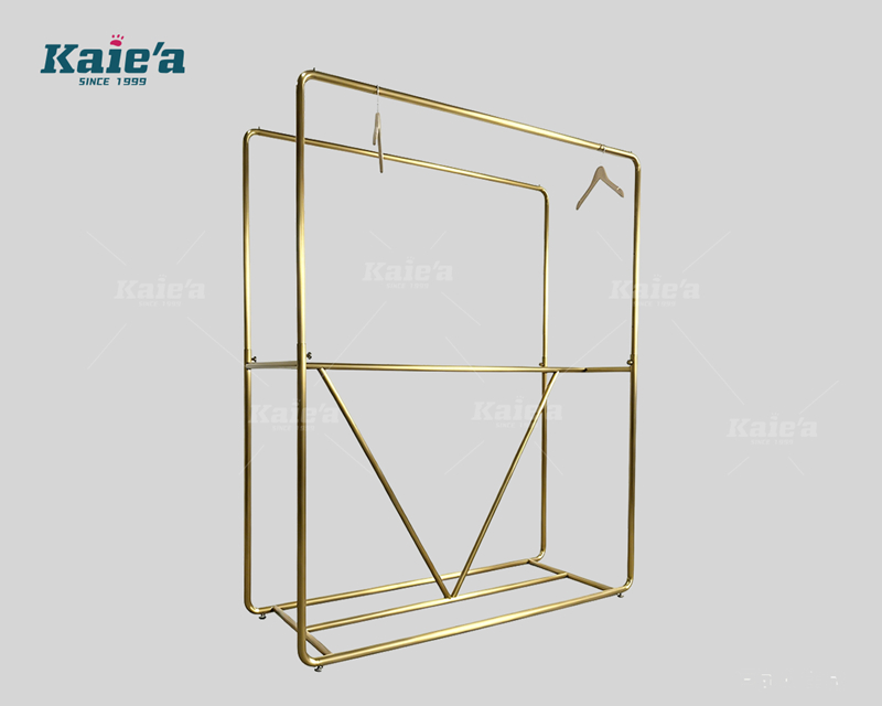 Gold stainless steel clothing display rack A