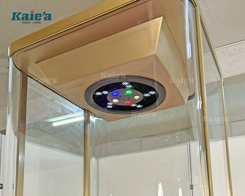 Luxurious single-door curved jewelry cabinet - tall model