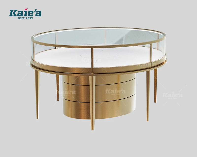 Oval high-end golden jewelry cabinet