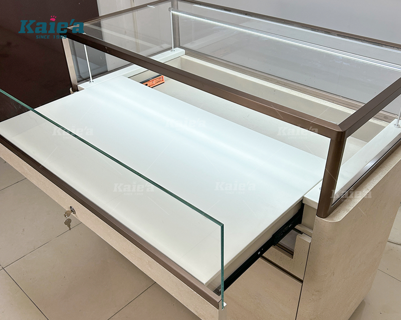 Stone-finished exquisite watch display cabinet