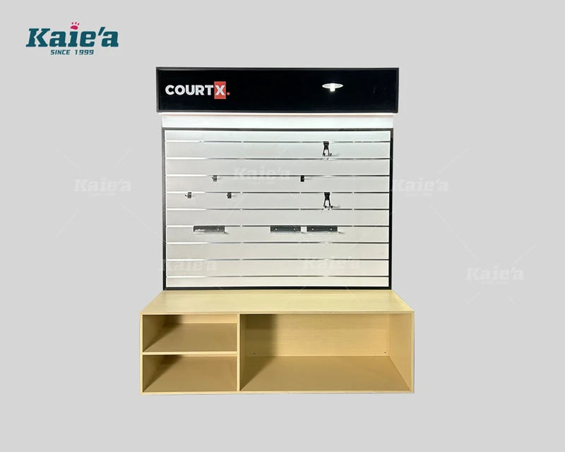 Display cabinet of sports store with aluminum channel