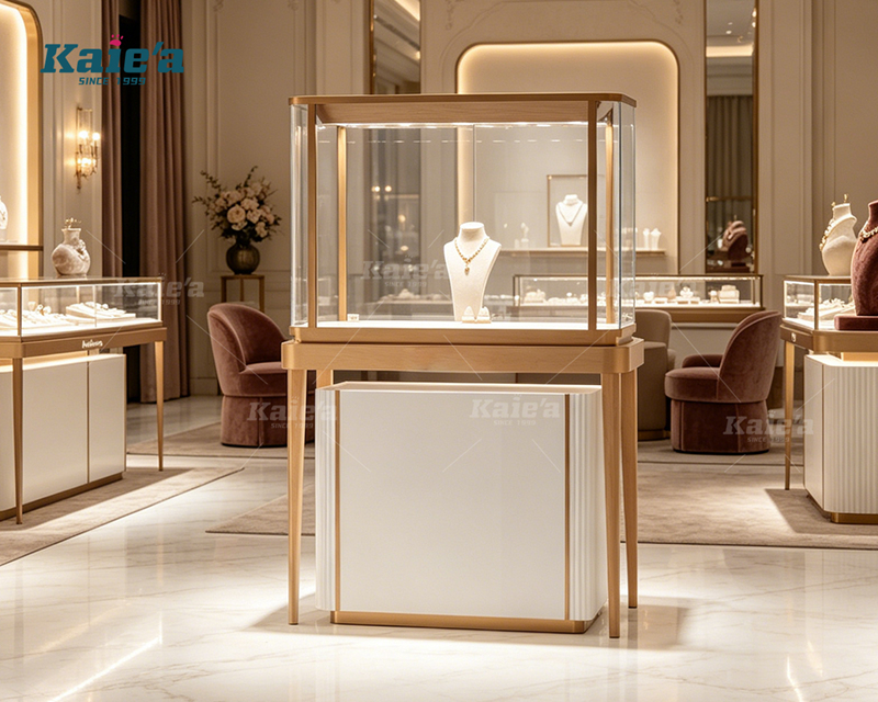 Window display of exquisite jewelry cabinet