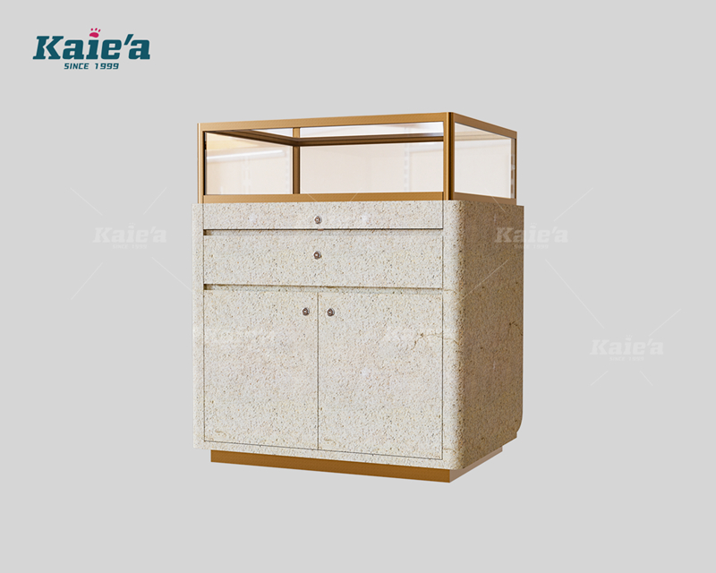 Stone-finished exquisite watch display cabinet