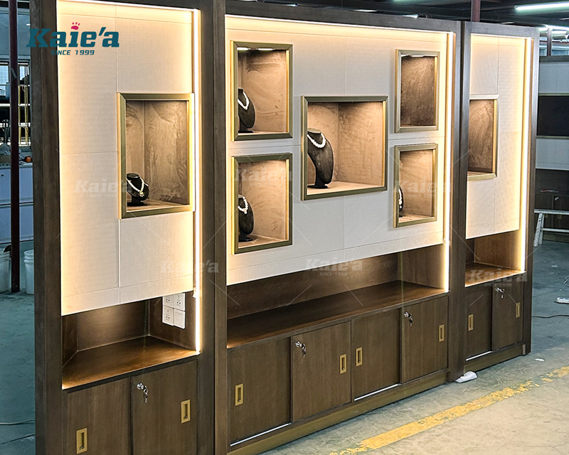 Wooden series high-quality jewelry display cabinet