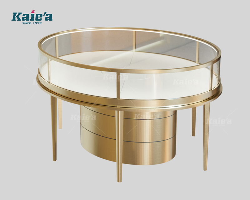 Oval high-end golden jewelry cabinet