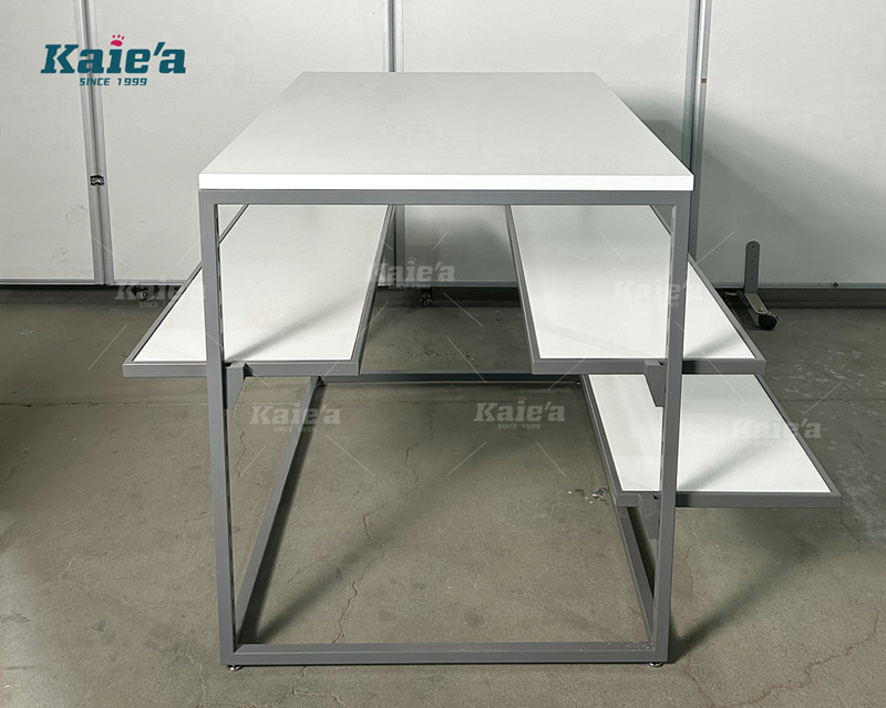 Clothing store - adjustable shelf display island