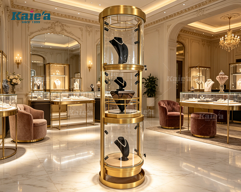 Luxurious diamond-shaped jewelry cabinet