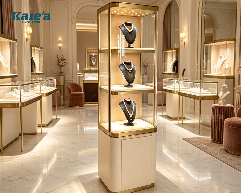 Luxurious jewelry display cabinet-tall model