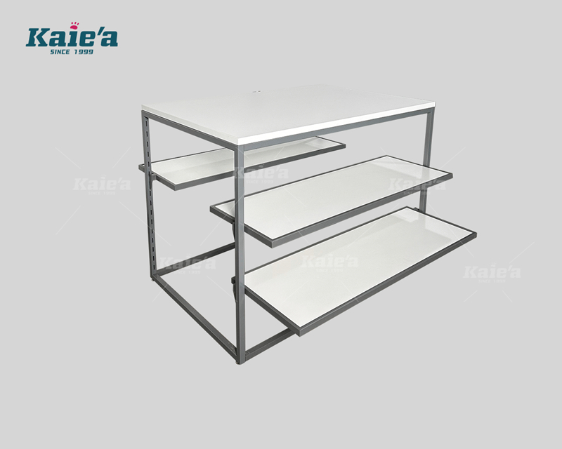 Clothing store - adjustable shelf display island