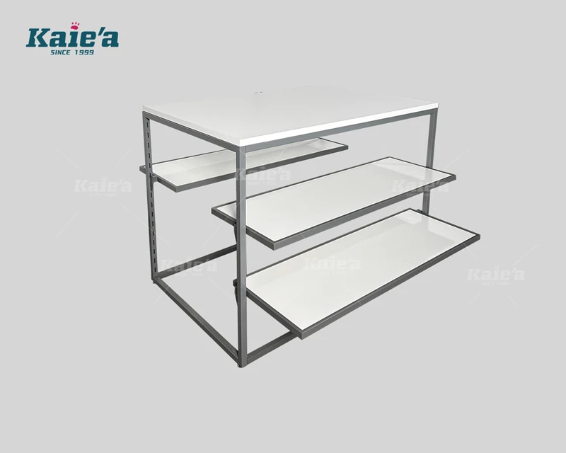 Clothing store - adjustable shelf display island