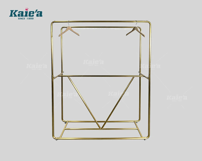 Gold stainless steel clothing display rack A