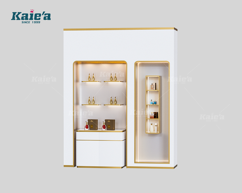 Luxury high-end perfume store showcases tall cabinet A