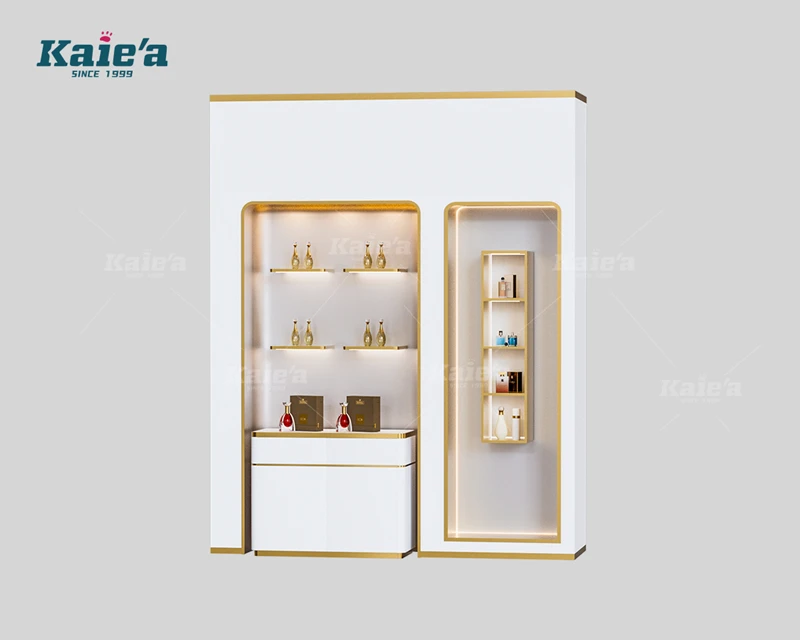 Luxury high-end perfume store showcases tall cabinet A