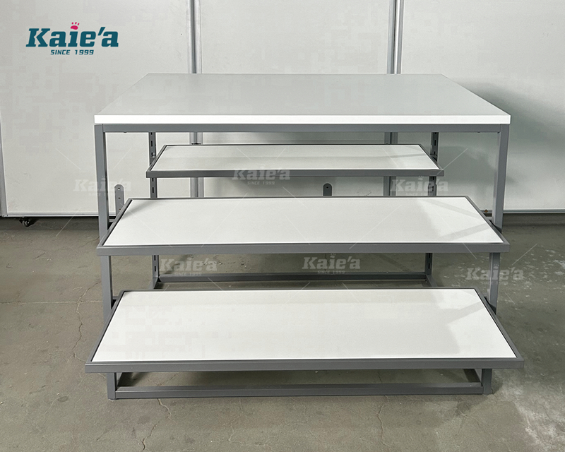 Clothing store - adjustable shelf display island
