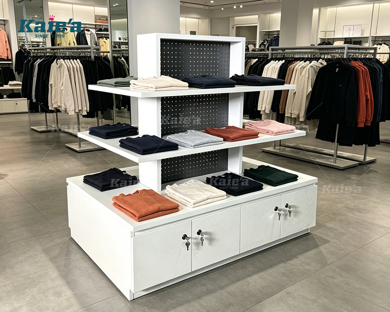 Sports store clothing display stand - White island series
