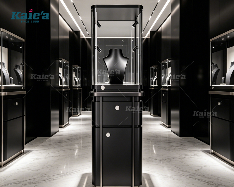 High-end exquisite jewelry cabinet in black color