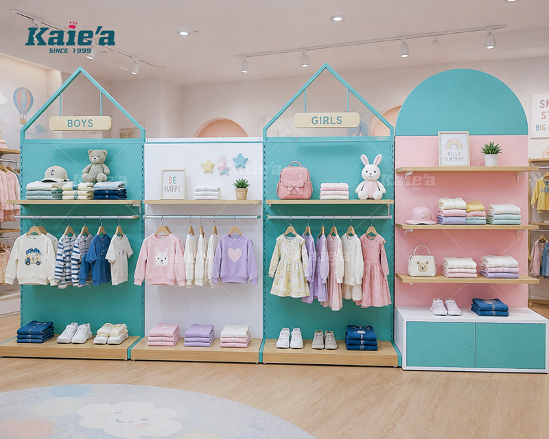 Children's store clothing display rack