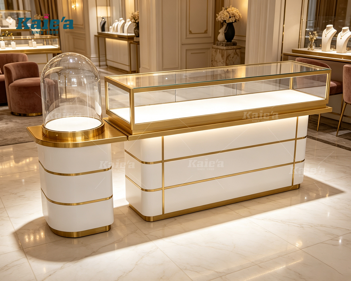 Luxe White Gold Checkout Jewelry Counter Set