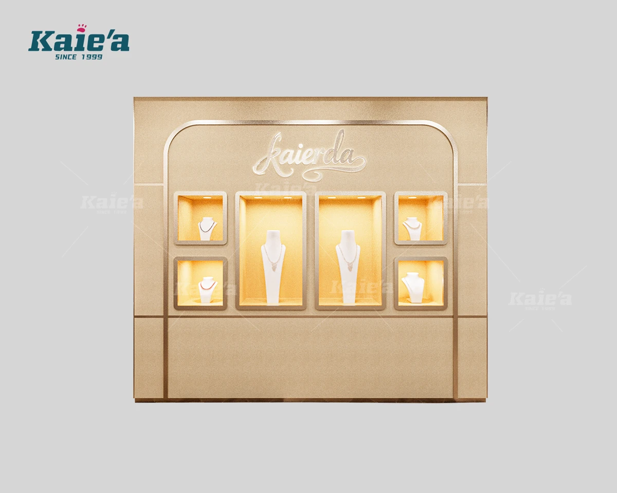 Upholstered Necklace Display Feature Wall Vitrine