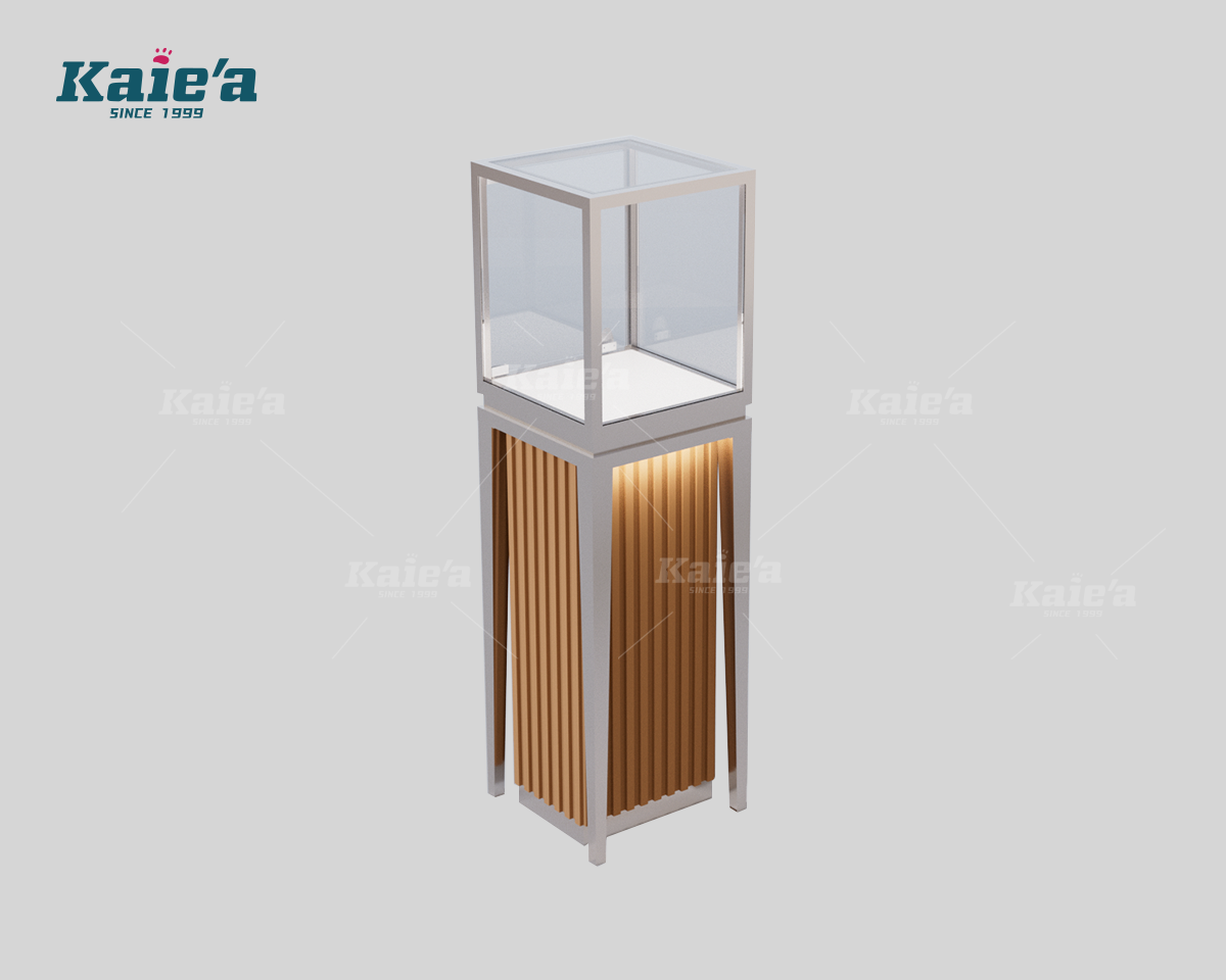 Wood Slat Tiered Jewelry Showcase Combo