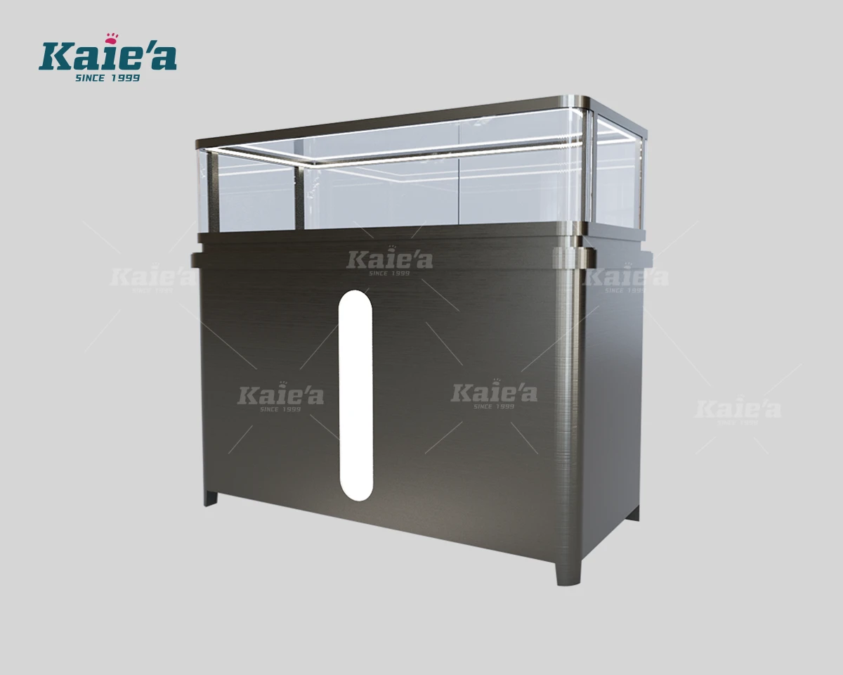 Dark Stainless Steel Jewelry Vitrine