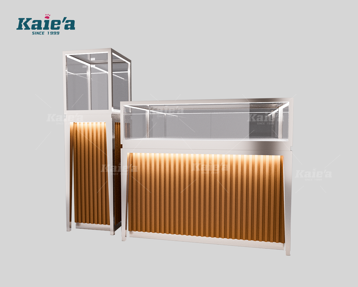 Wood Slat Tiered Jewelry Showcase Combo