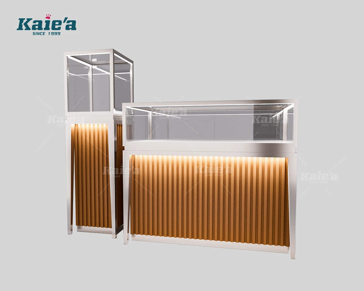 Wood Slat Tiered Jewelry Showcase Combo