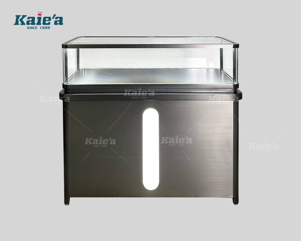 Dark Stainless Steel Jewelry Vitrine