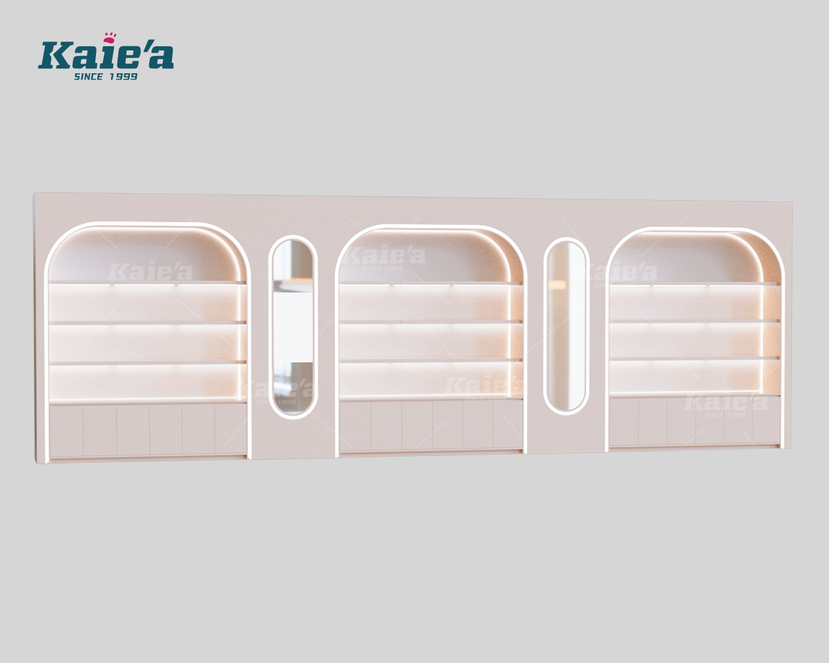 Cream Arched LED Jewelry Wall Shelf Unit