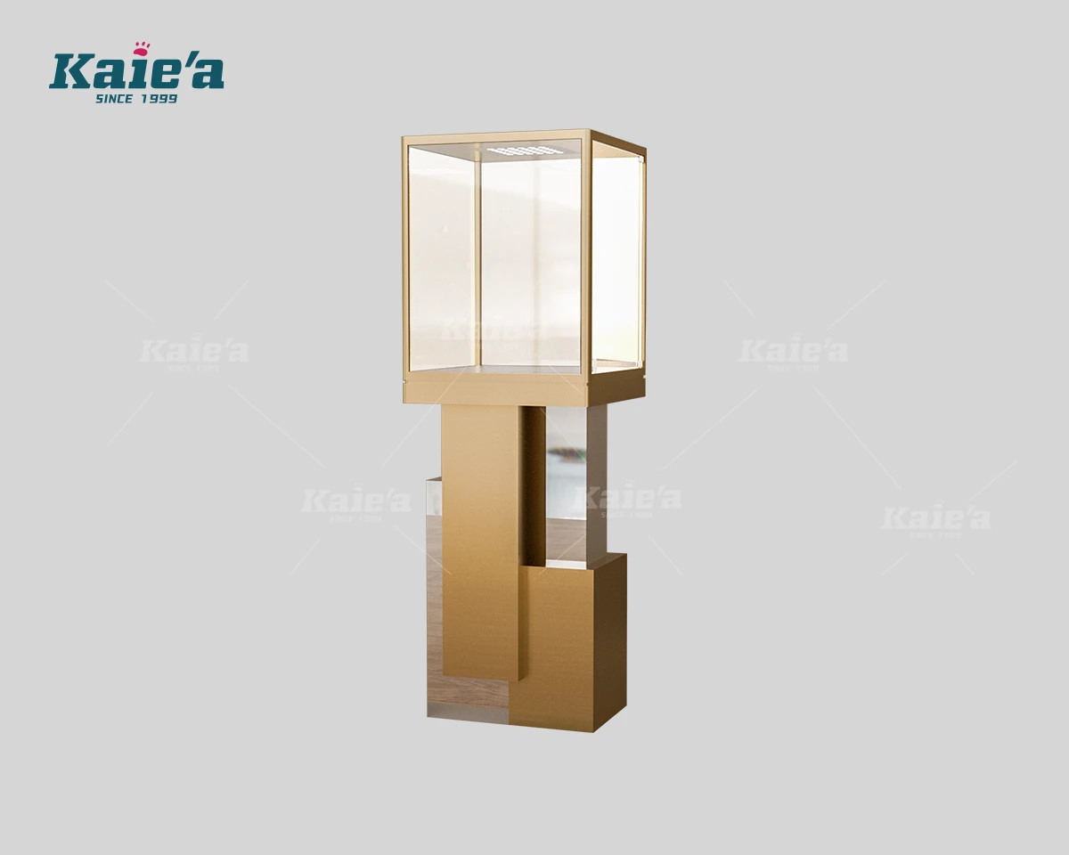 Abstract Stacked Tall Jewelry Showcase Pedestal