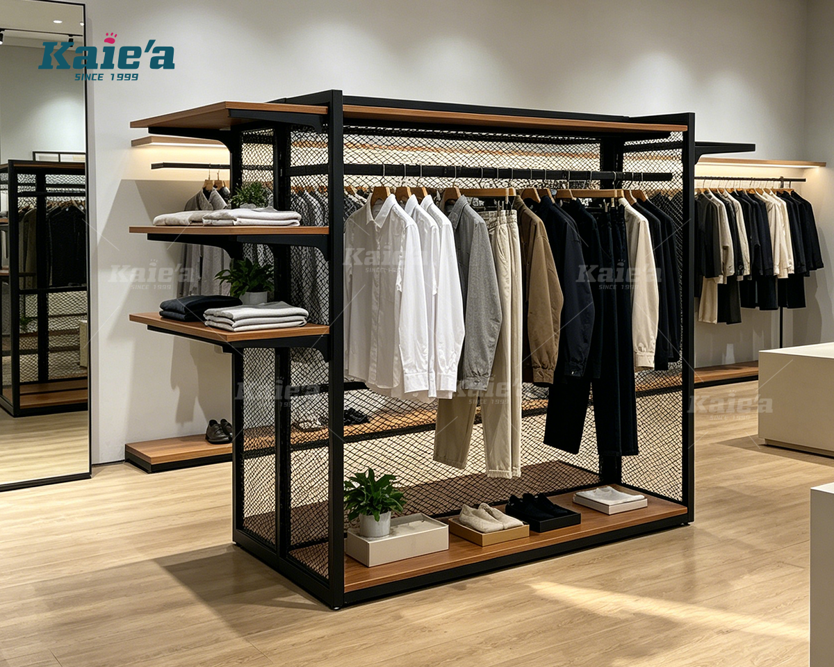 Streetwear Mesh Garment Display Unit