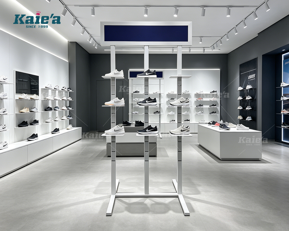 Sneaker Retail Display Rack with Adjustable Shelves