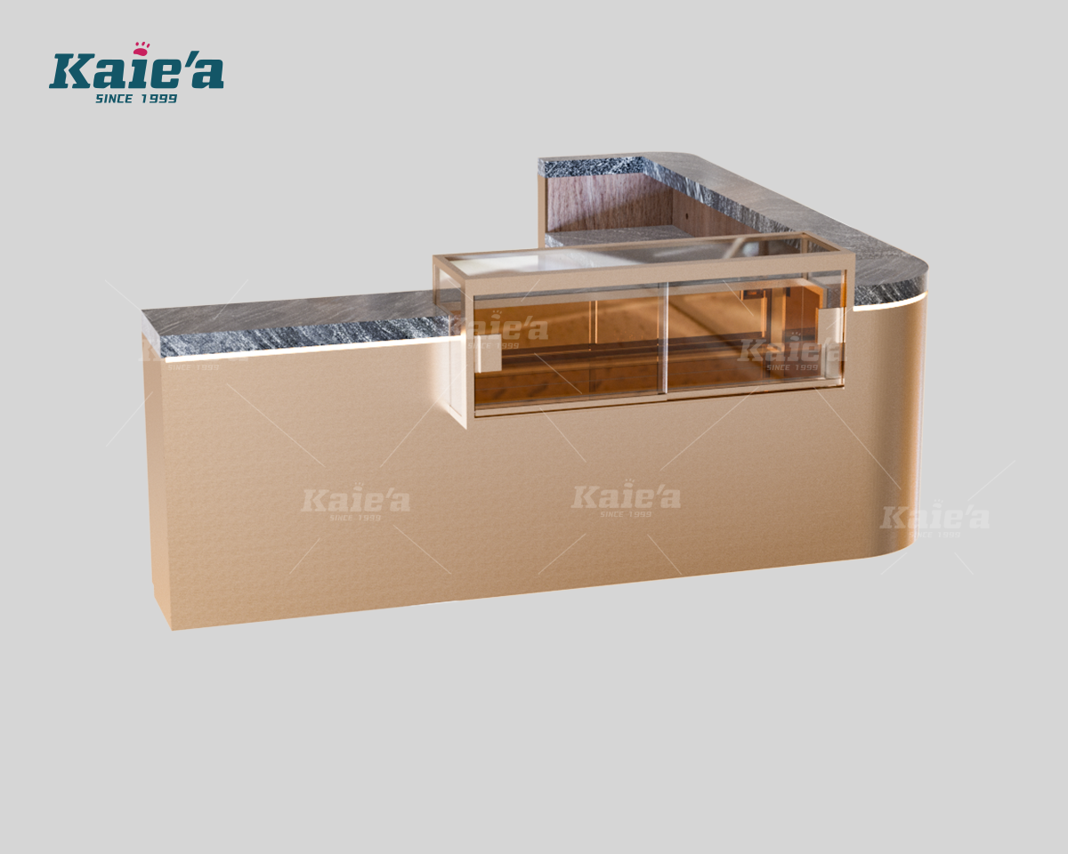 L-Shaped Luxury Cashier Reception Counter