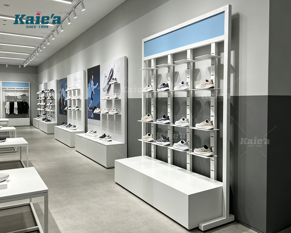 Sneaker Retail Display Rack with Adjustable Shelves