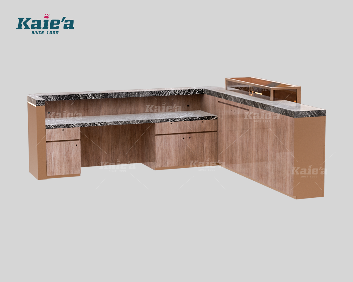 L-Shaped Luxury Cashier Reception Counter