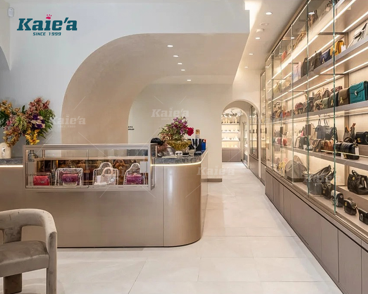 L-Shaped Luxury Cashier Reception Counter