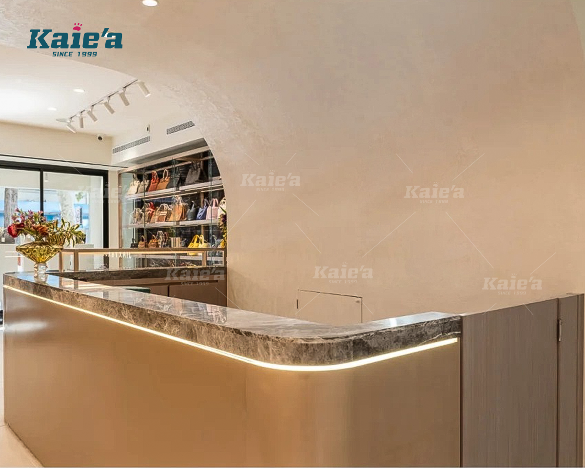 L-Shaped Luxury Cashier Reception Counter