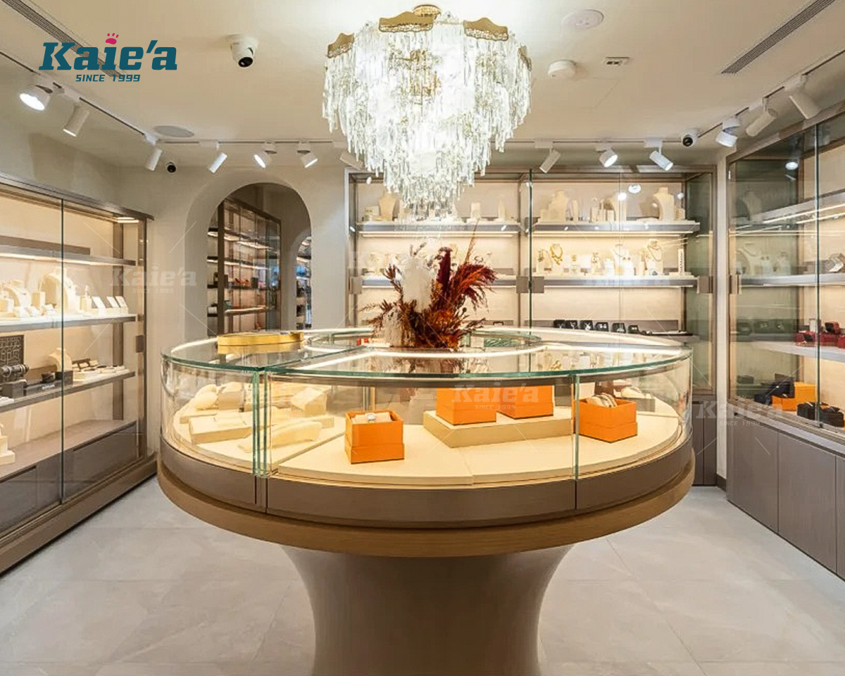 Circular LED Jewellery Center Display Island