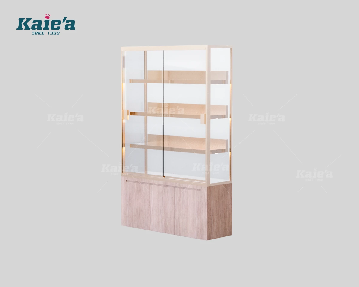 Vertical Slim Luxury Glass Display Cabinet